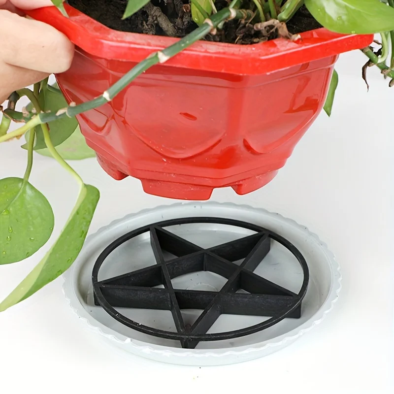 Two gardening flower pots with breathable and anti rot root brackets at the bottom