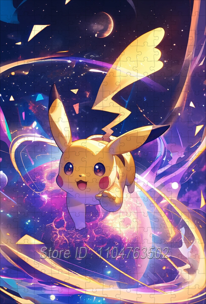 Rompecabezas de 108/200/300/500/1000 Uds., personaje de Pokémon, rompecabezas de Pikachu, juguetes hechos a mano para niños y adultos, colección de juegos de descompresión