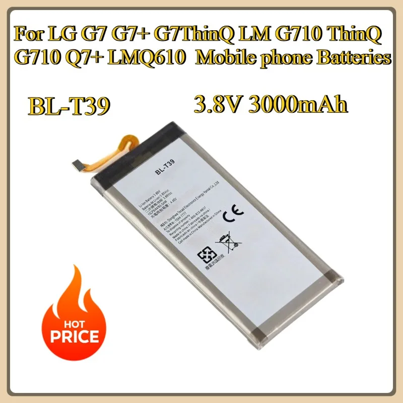 

New BL-T39 3000mAh Replacement battery For LG G7 G7+ G7ThinQ LM G710 ThinQ G710 Q7+ LMQ610 Mobile phone Batteries