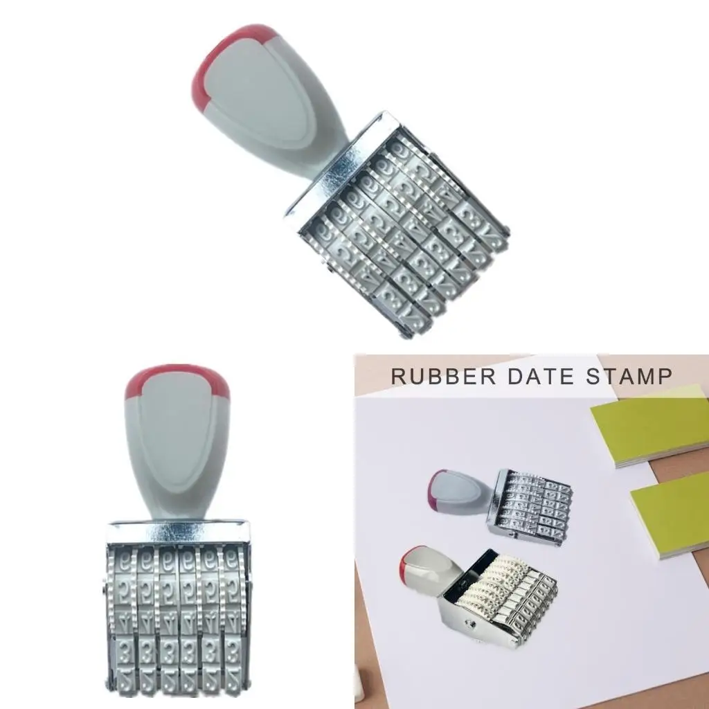 L9BE Number Stamp Business Stamp Roller Office Stamp Rolling Number Stamp Date Stamp Multifunction Rubber Stamp