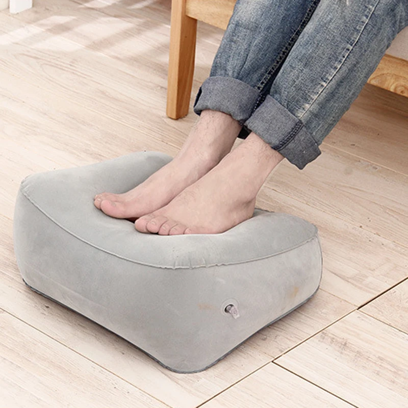 Soft PVC Inflatable Foot Rest Pillow, Portable Folding Air Pillow, Relaxing Feet Tool, Cushion, Office, Home, Office