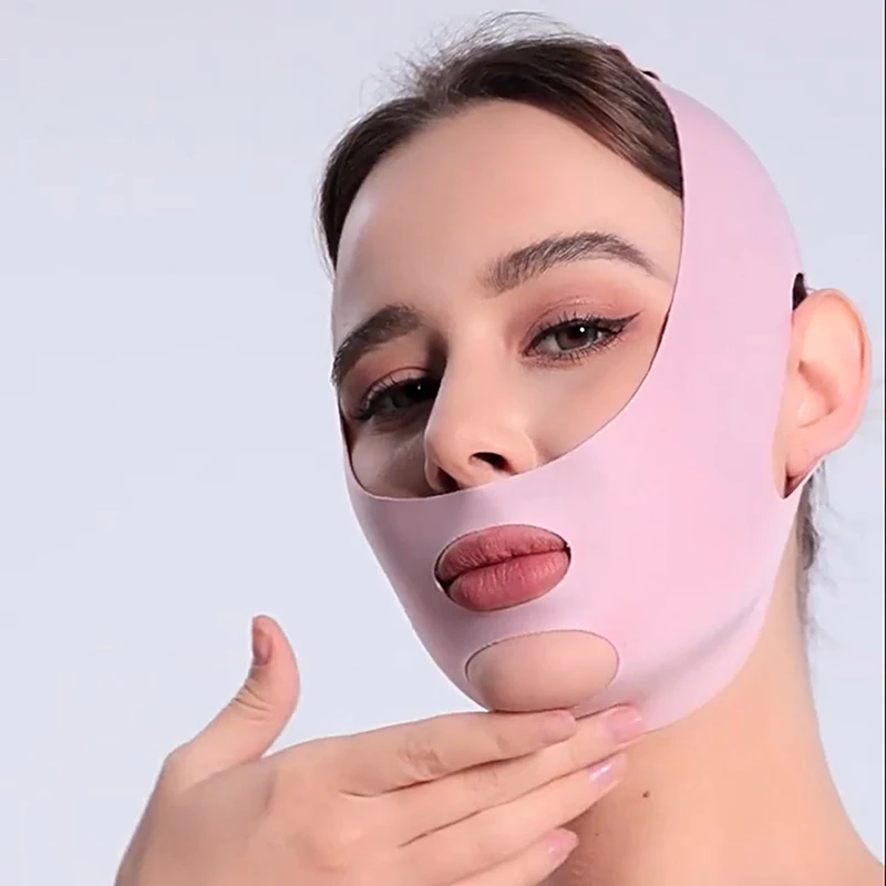 Adjustable Face Sculpting Sleep Mask Breathable Elastic V Face Slimming Bandage Skin Care Lifting Tightening Anti Wrinkle Tools view 3