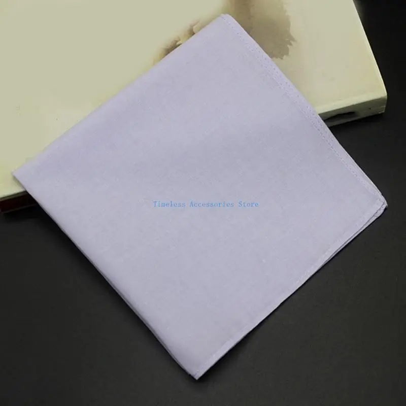 97QE Lightweight Plain Color Handkerchiefs Square Skin Friendly Washable Chest Towel