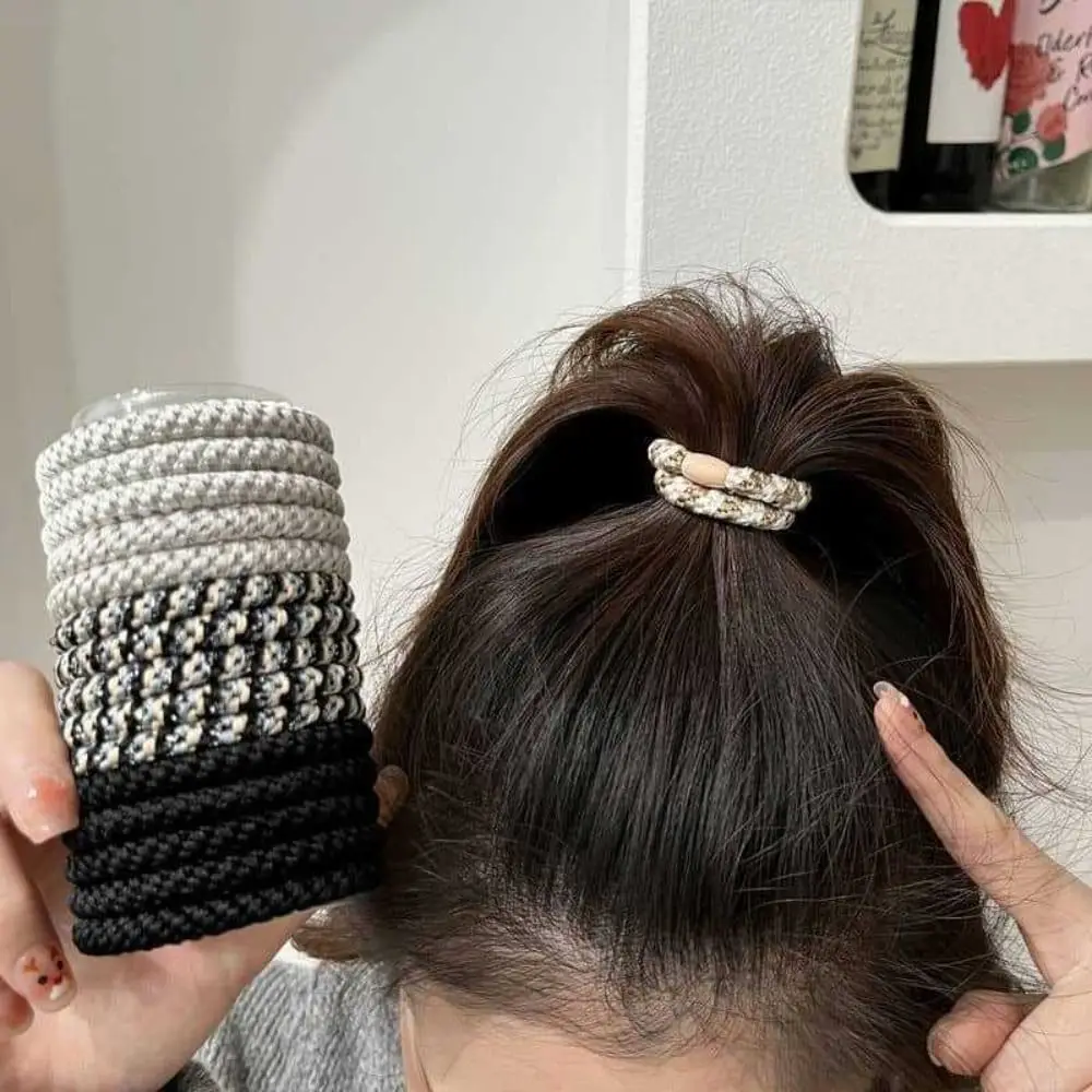 8pcs/Set Hair Tie Basic Hair Rope Set Cute Hair Ring Ponytail Holder Rubber Band Hair Accessories Korean Style image 5