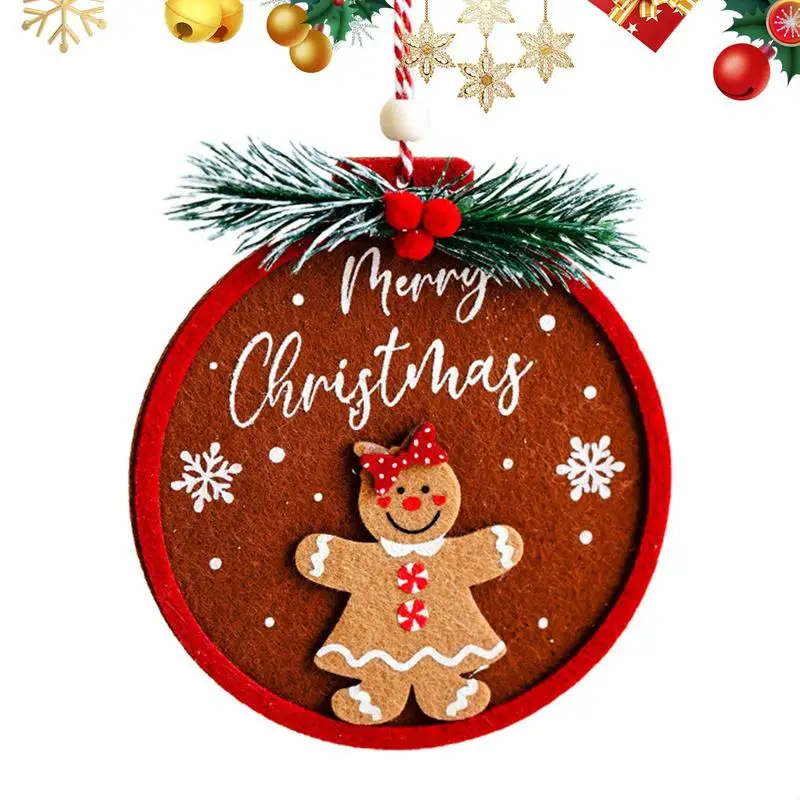 Felt Gingerbread for Christmas Gingerbread Man Felt Pendant Christmas Ornament Photography Props Women Men Seasonal Bag Charm