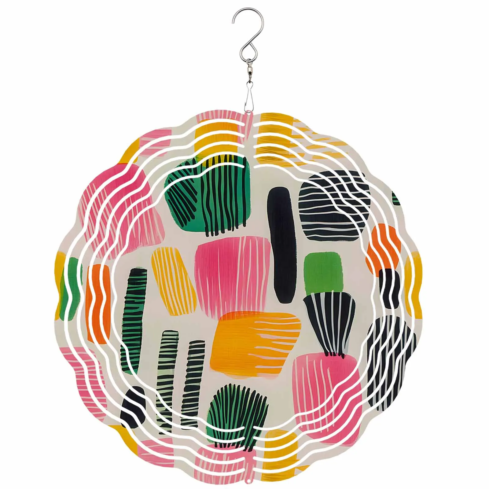 

Современные абстрактные цветные блоки из нержавеющей стали, подвесные украшения для дома, 3D вращающийся ветровой спиннер