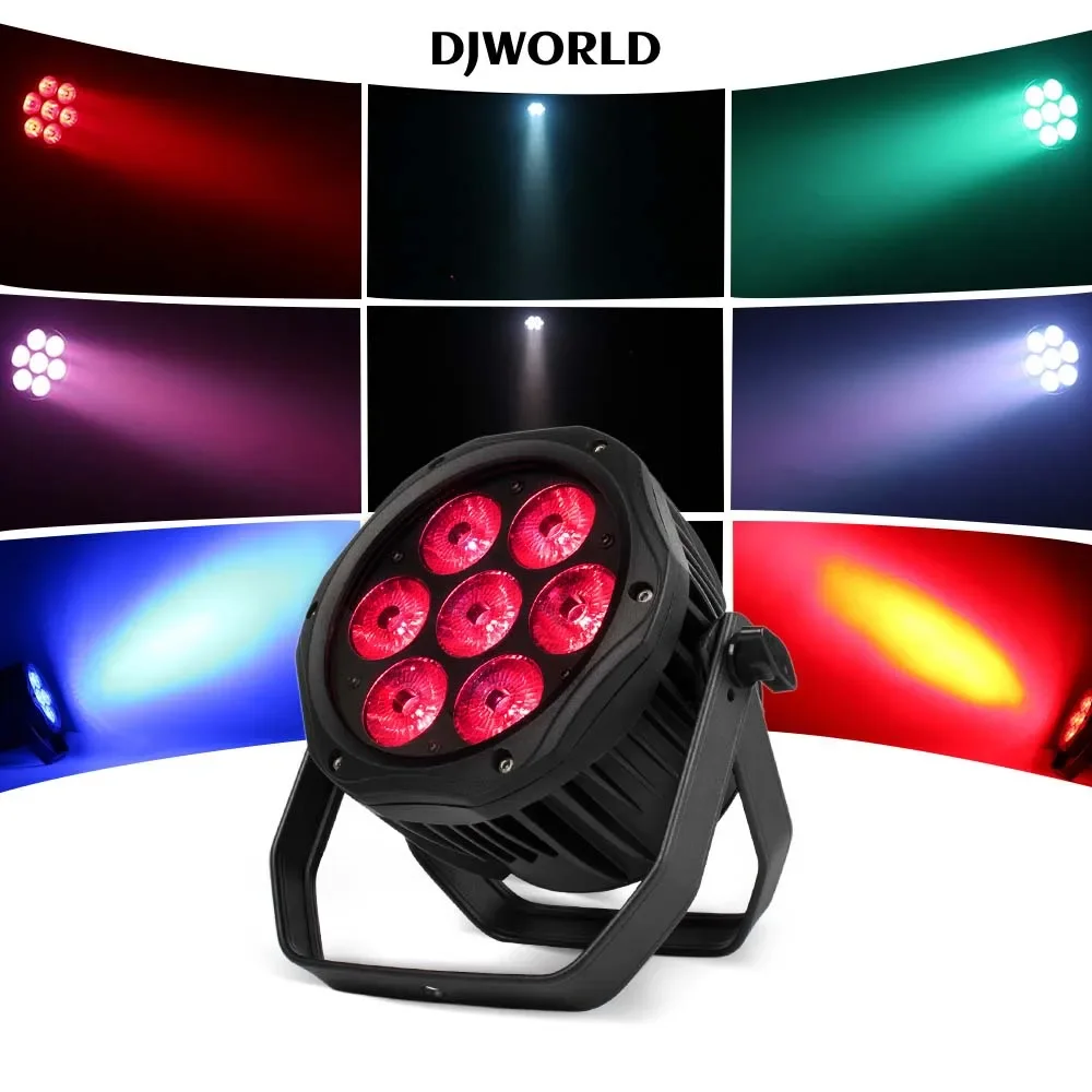 4pcs 7x18W Waterproof LED Par RGBWA+UV Lighting Wash IP65 Outdoor Stage Lighting for DJ Equipment DMX Disco Clubs Party Lights