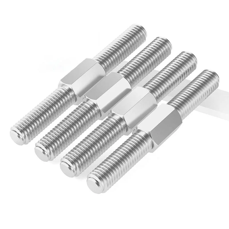 304 Stainless Steel Double-Ended Stud External Hexagon Male-Female Screw Bolt Left-Right Thread Rod M3-M14