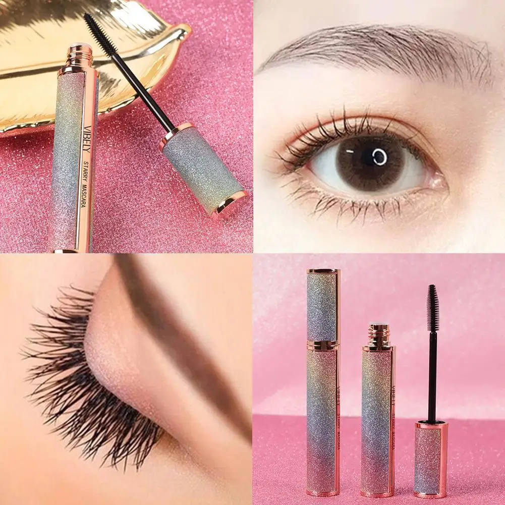 Starry Sky Mascara Thick Curls Waterproof Long-lasting Sweat-proof Fiber Silk Mascar 5D Easy Lash To Not Smudge X6Y8