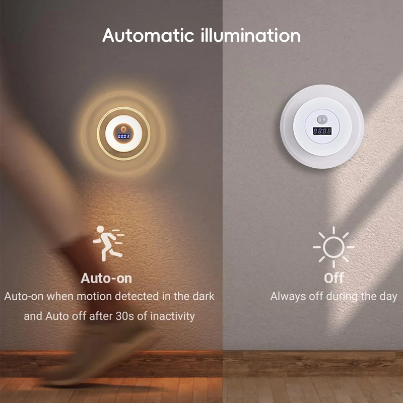 LED Wall Sconces, Built‑in Clock Sensor Smart Remote Control 3‑Color Temperature Dimmable Rechargeable Spotlight Night Light for Bedroom Bedside Picture Closet Dressing Table