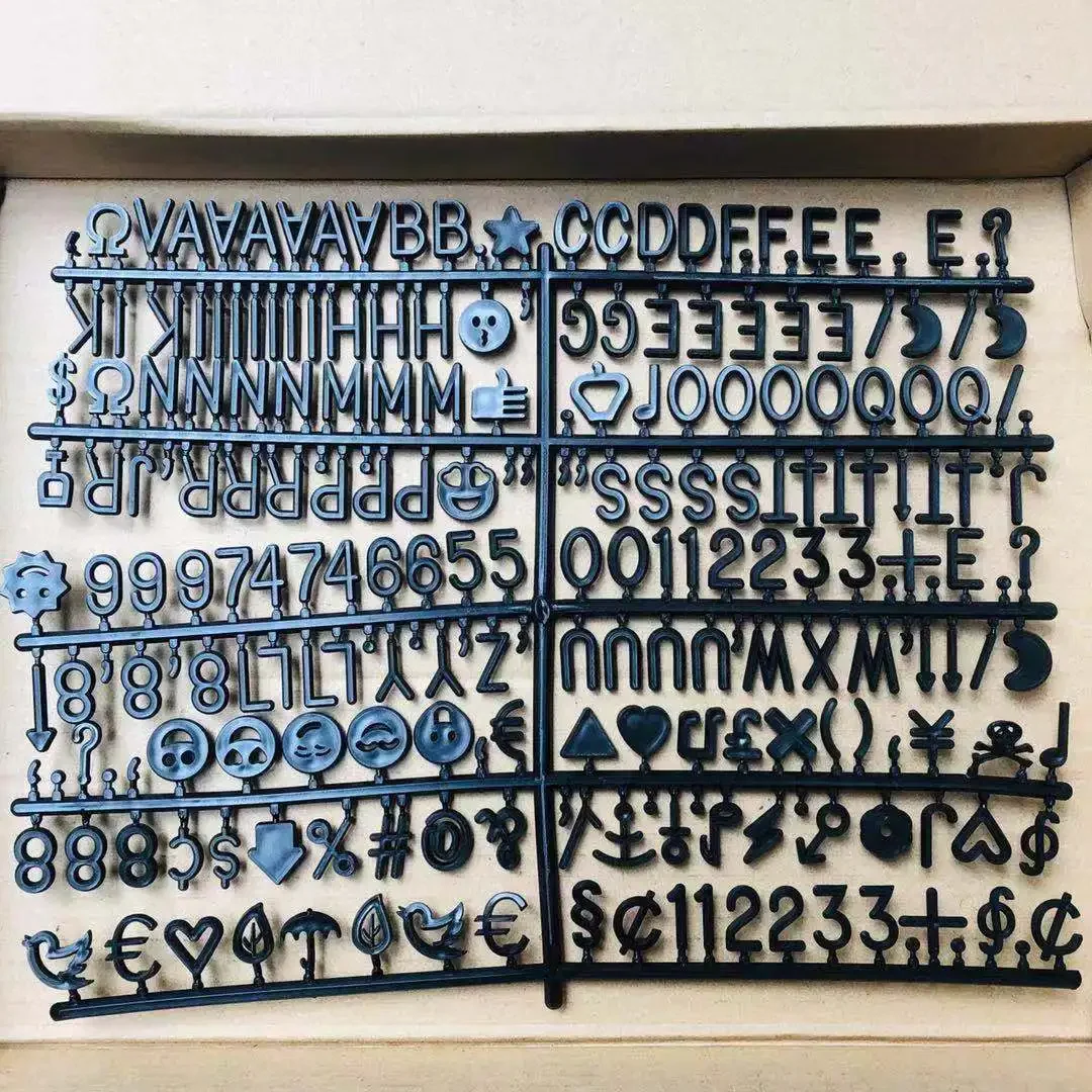 Beautiful Felt Letter Board Wooden Frame Changeable Symbols Numbers Characters Message Boards for Home Office(Only Letters)