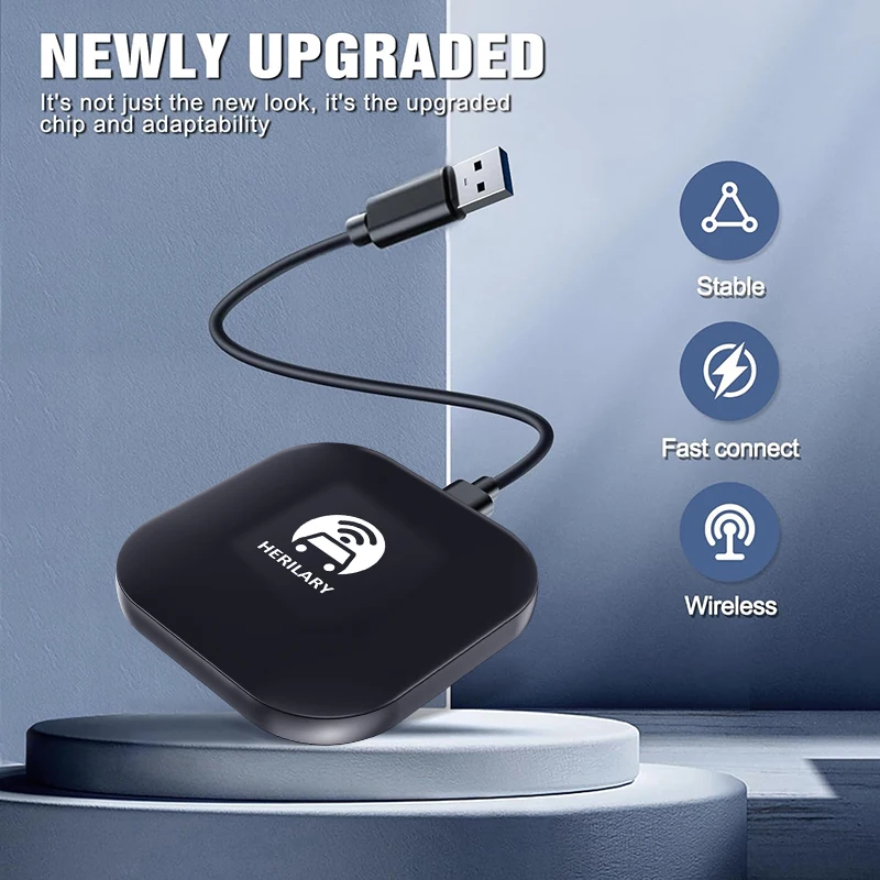 

2-in-1 Wireless Adapter Carplay Android Auto Dongle for Apple Android CarWireless Connection Mobile Phone Plugand Play