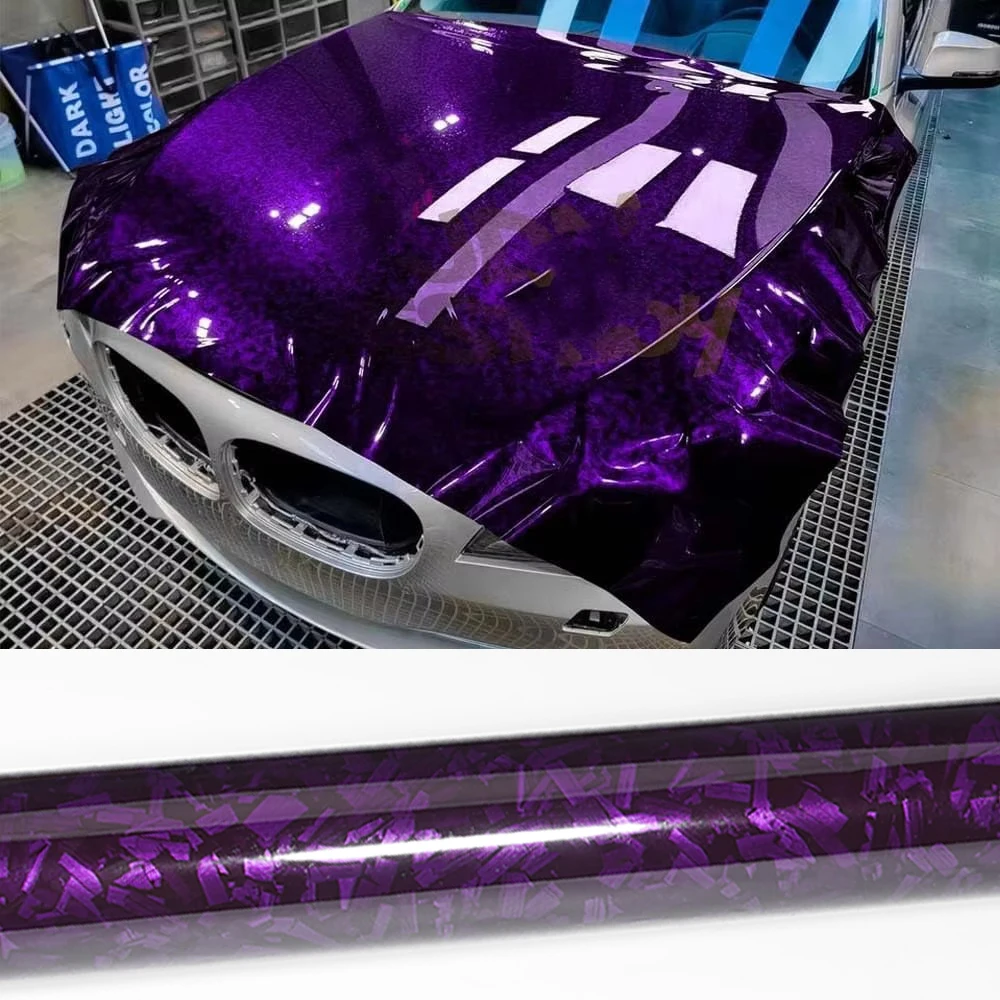 Carbon Fiber Car Stickers Purple Crystal Vinyl Film Forged Carbon Fiber Wrapping Vinyl Auto Tuning Covers for Car Accessories