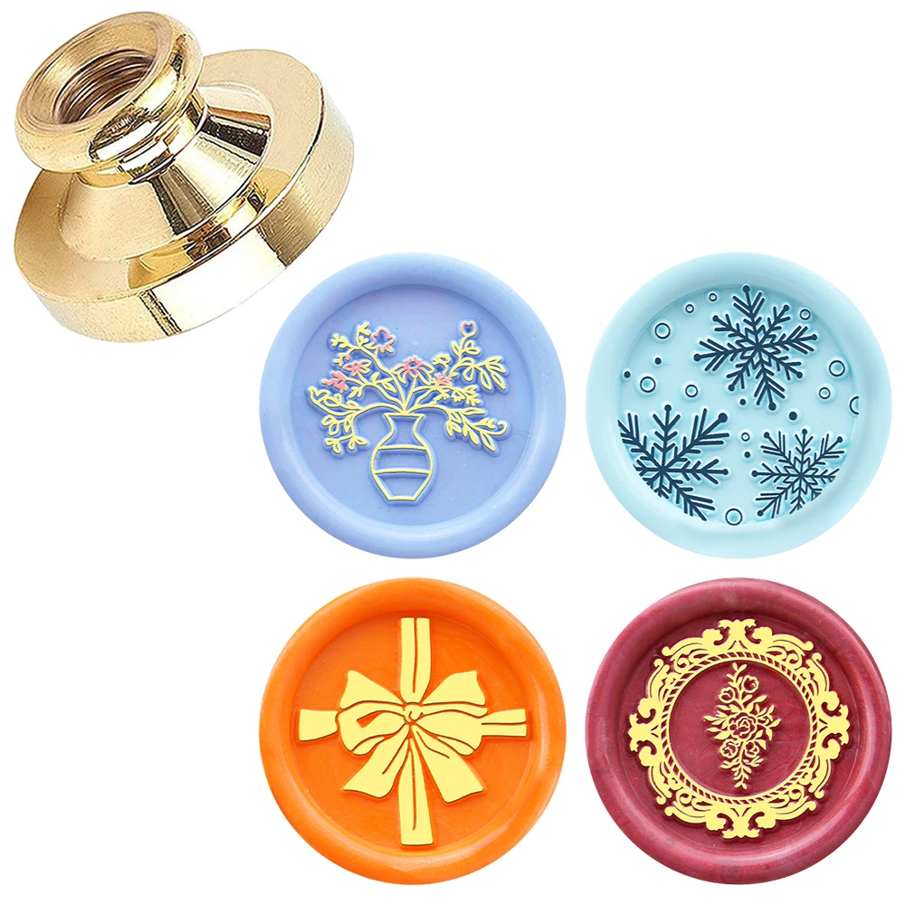 

Рождественские сургучные штампы, снежинка, бантик, ваза, орнамент, латунная головка для поздравительной открытки, конверт, приглашение, декор, ремесленный проект