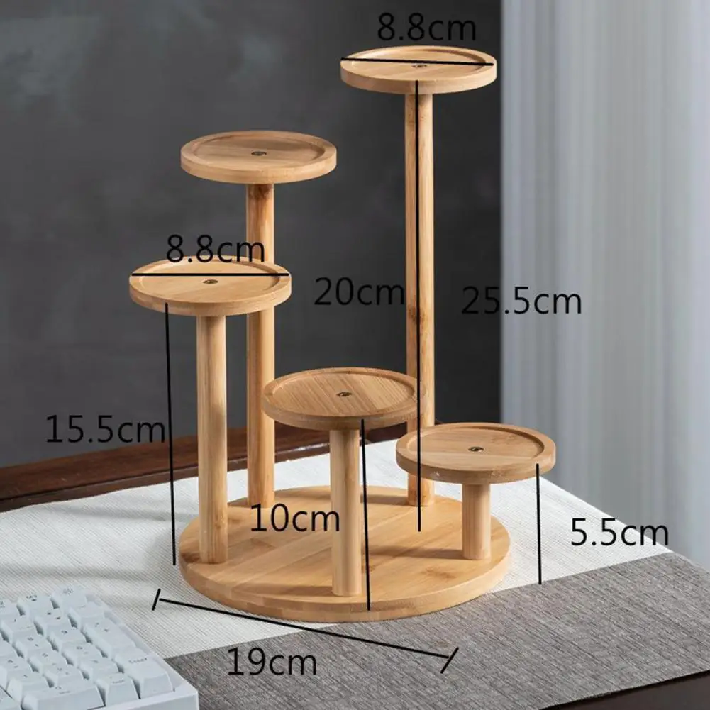 5 Tier Flowerpot Mini Bay Window Multi-layer Small Flower Rack Windowsill Green Pineapple Tabletop Balcony Office Desk Bamboo Sh