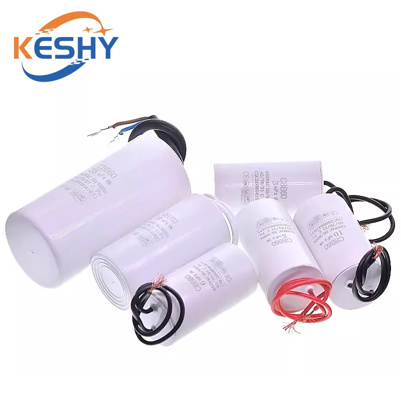 CBB60 Motor Run Capacitor 450V 3UF 4UF 5UF 6UF 8UF 10UF 12UF 14UF 16UF 18UF 20UF 25UF 100UF Start Water Pump Washer Air Pump