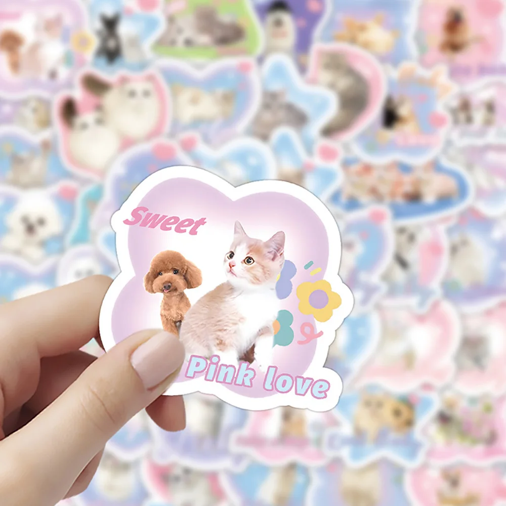 10/30/60PCS Cartoon Puppy Kitty Stickers INS Decoration Suitcase Scrapbooking Phone Laptop Stationery Kawaii Dog Kid Toy Sticker