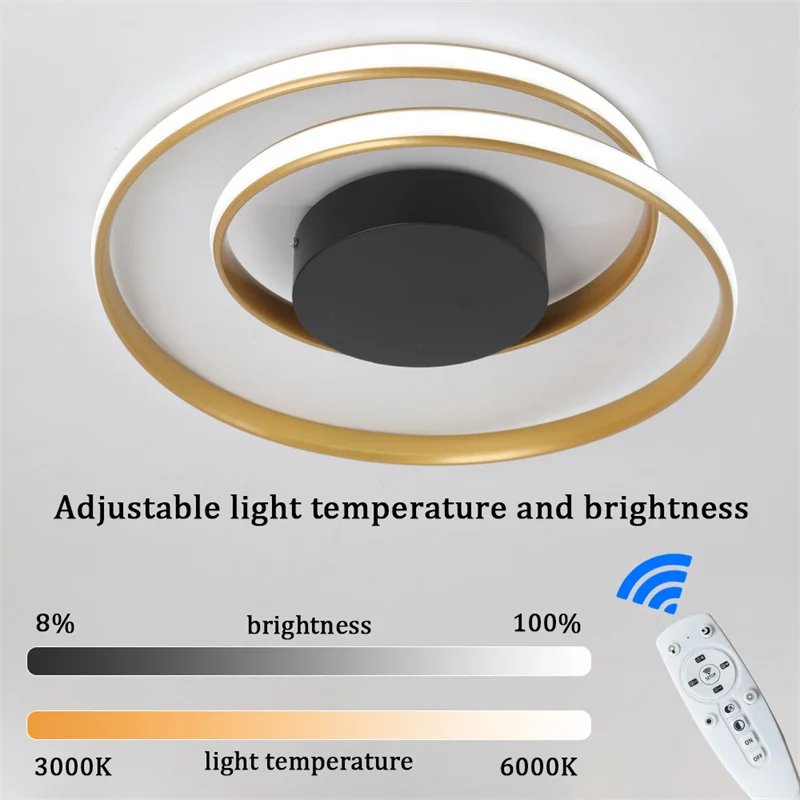 Modern Ceiling Lamp Remote Control Led Chandelier Home Decor Fixture Living Dining Room Lustres Bedroom Pendant Light Rings Lumi