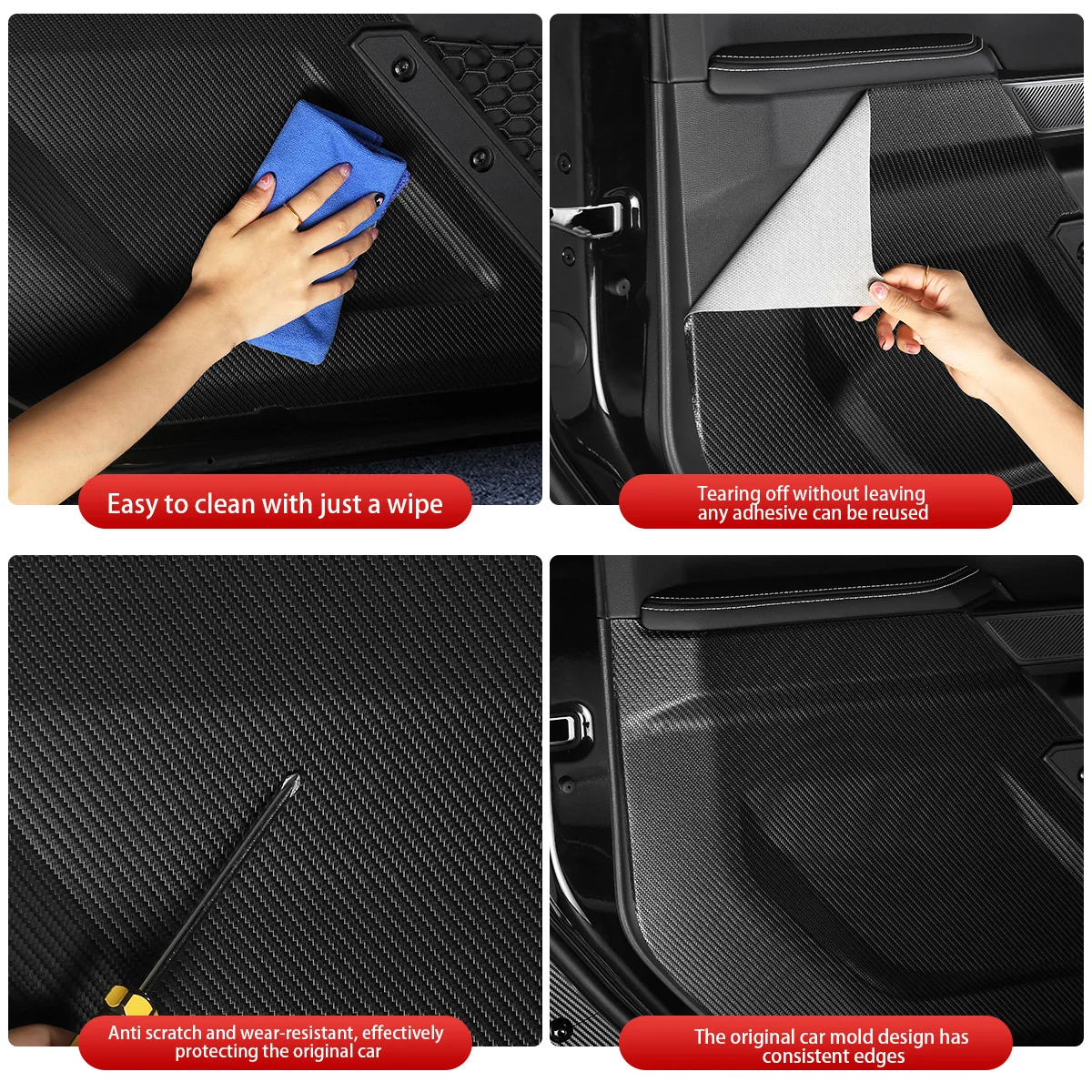Fukumangoku is suitable for Ford Bronco 2021-2024 with door protection pads, anti dirt and anti-collision stickers, and interior