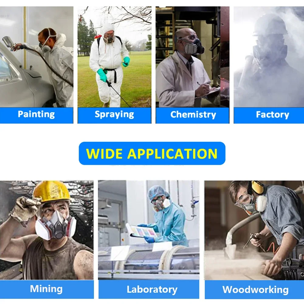 ゴーグルとフィルター保護付きハーフフェイスガスマスク,6200レスピレーター,工業用塗料スプレー,化学有機蒸気