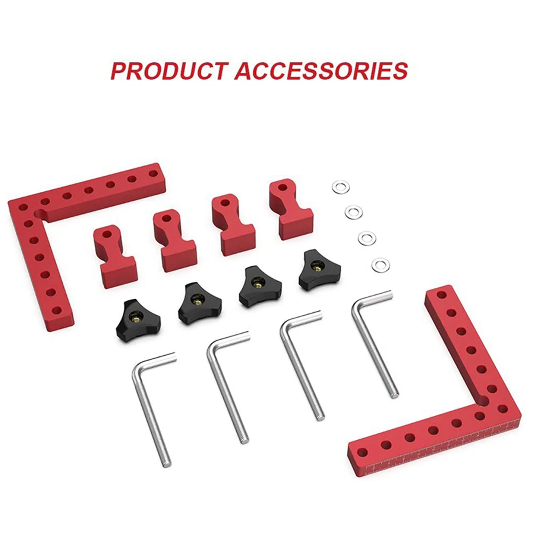 B62B-2 Set 90 Degree Positioning Squares Right Angle Clamps, Aluminum Alloy L-Type Corner Clamp