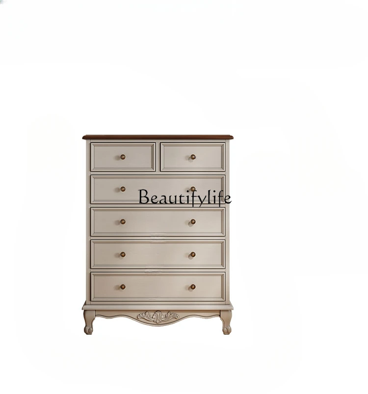 

Retro Chest of Drawers Chest of Drawers Living Room Solid Wood Storage Cabinet Locker Bedroom Tailstock Combination Storage