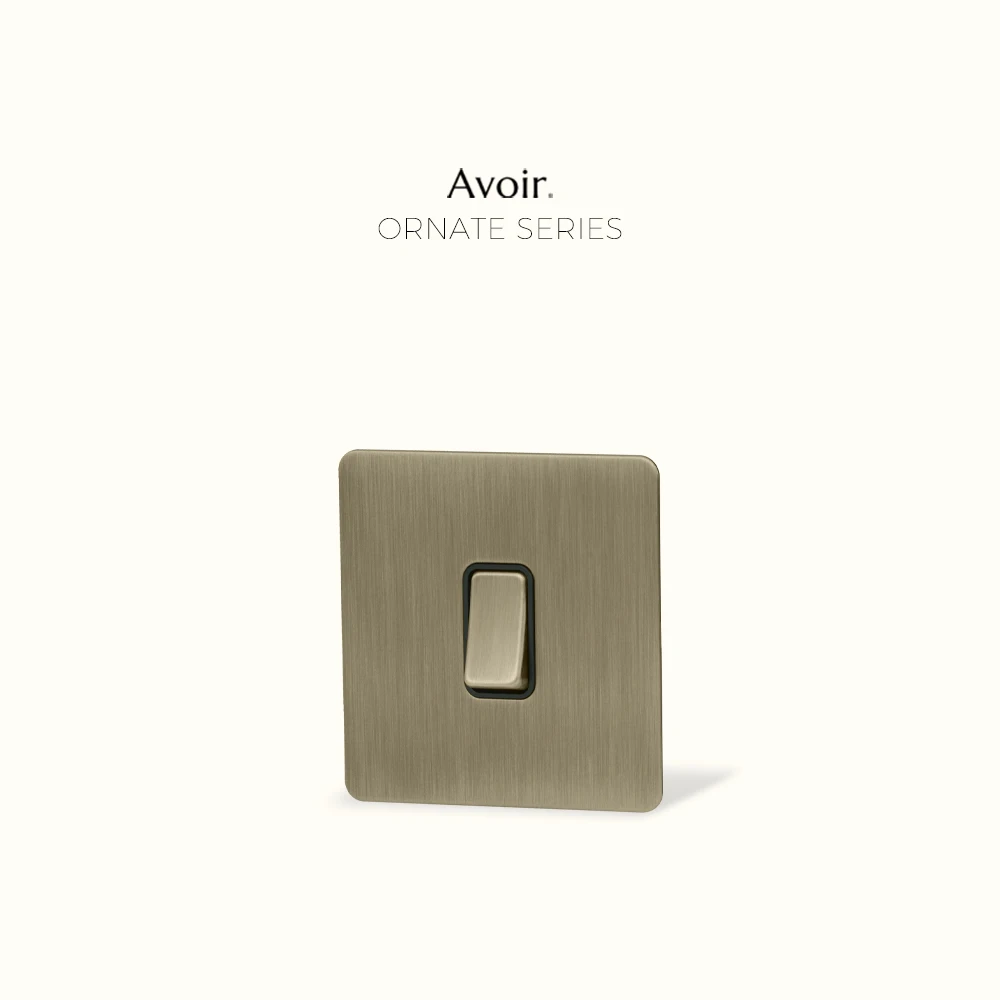 

Avoir Brushed Bronze Stainless Steel Panel Push Button Electrical Sockets Wall Lamp Switch Home Accessories Light Switches 220V