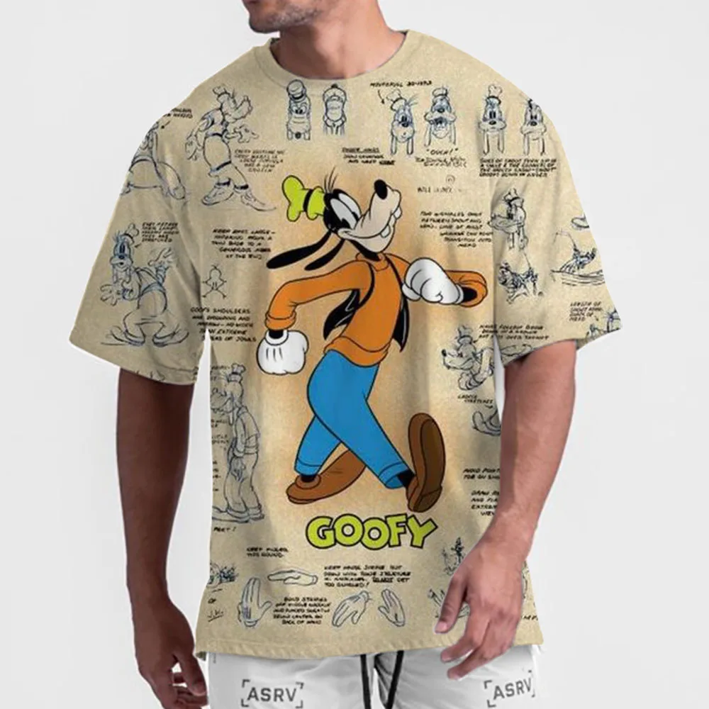 

Disney Goofy 3D Printed T-shirt New T-shirt Animated Top Summer Street Couple Parent Child Short Sleeve Children Summer Cool