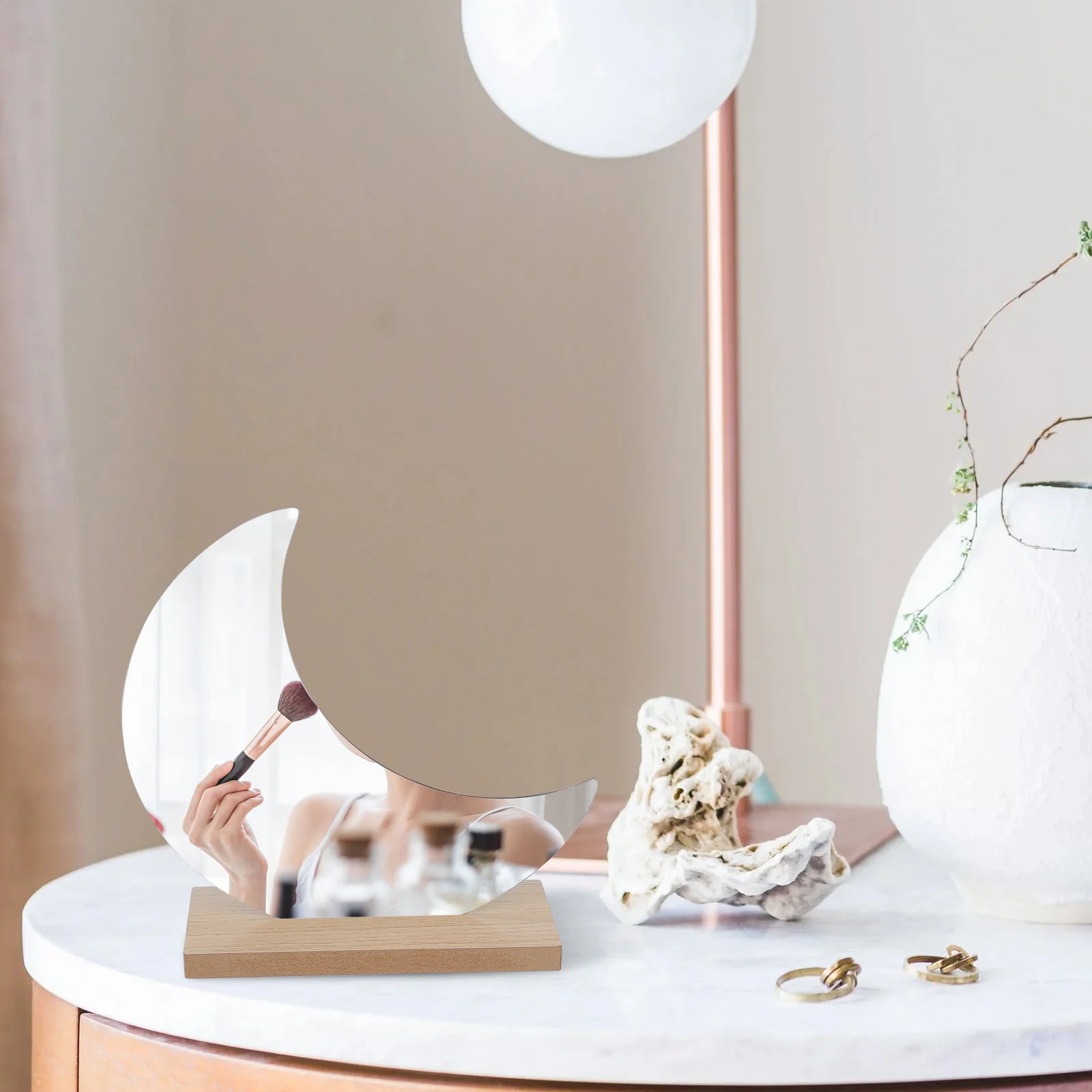 

1pc Household Makeup Mirrorexquisite Unique Irregular Shaped Decorative Makeup Home Use Woman Desktop Bedroom Mirror