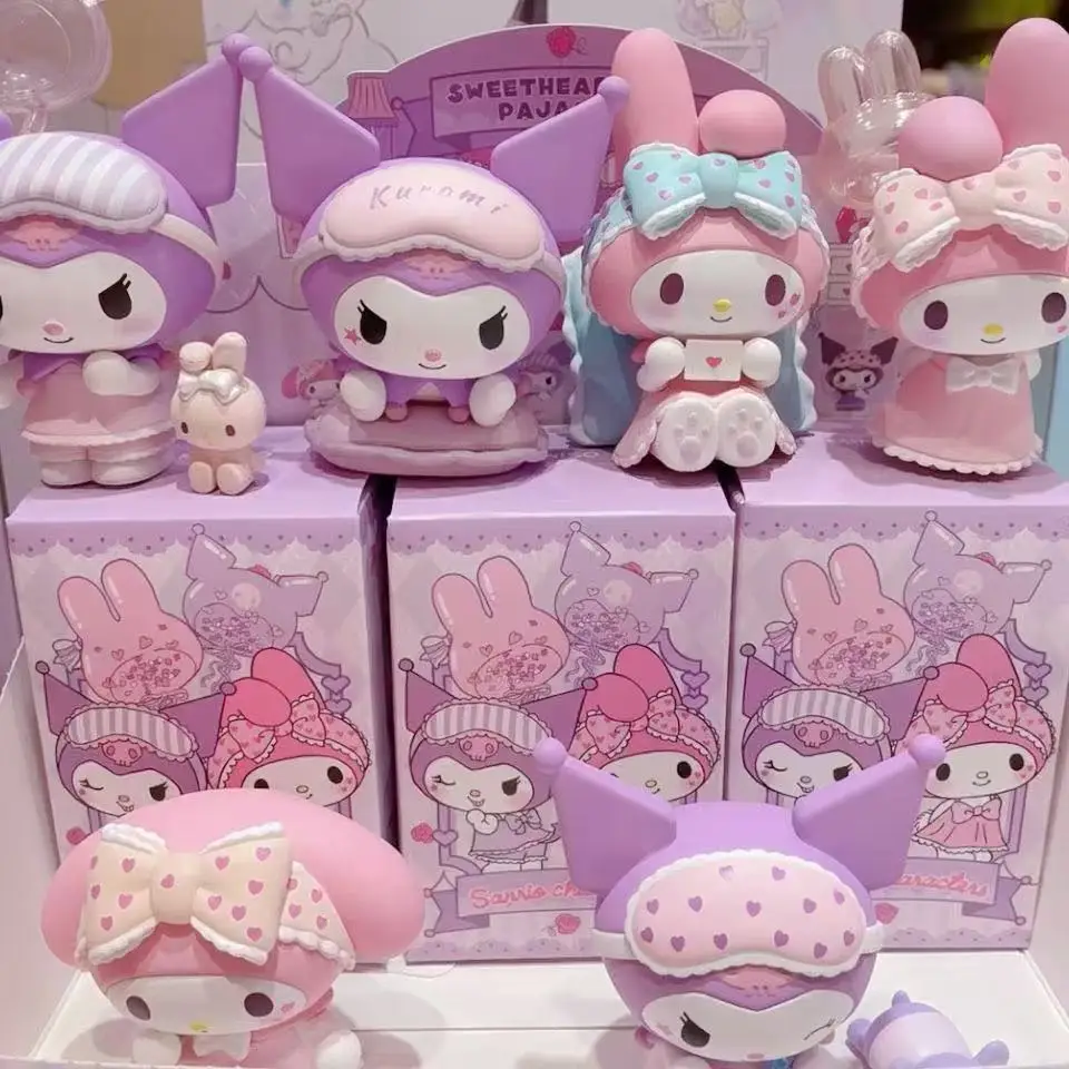 ฟิกเกอร์ซานริโอ้ กล่องสุ่ม คุโรมิ มายเมโลดี้ น่ารัก ชุดนอน ของเล่นสะสม ตกแต่งบ้าน สำหรับเด็ก ของขวัญคริสต์มาส