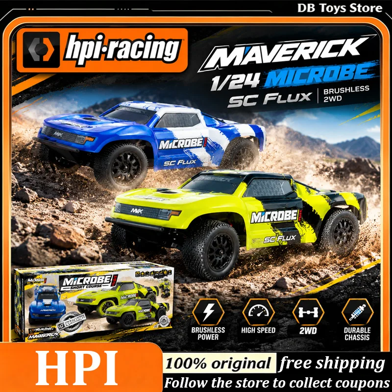 HPI Maverick 1/24 MICROBE SC Flux RC Electric Car Brushless 2WD Short Course Off-Road Truck Hobby Model for Boys Christmas Gift