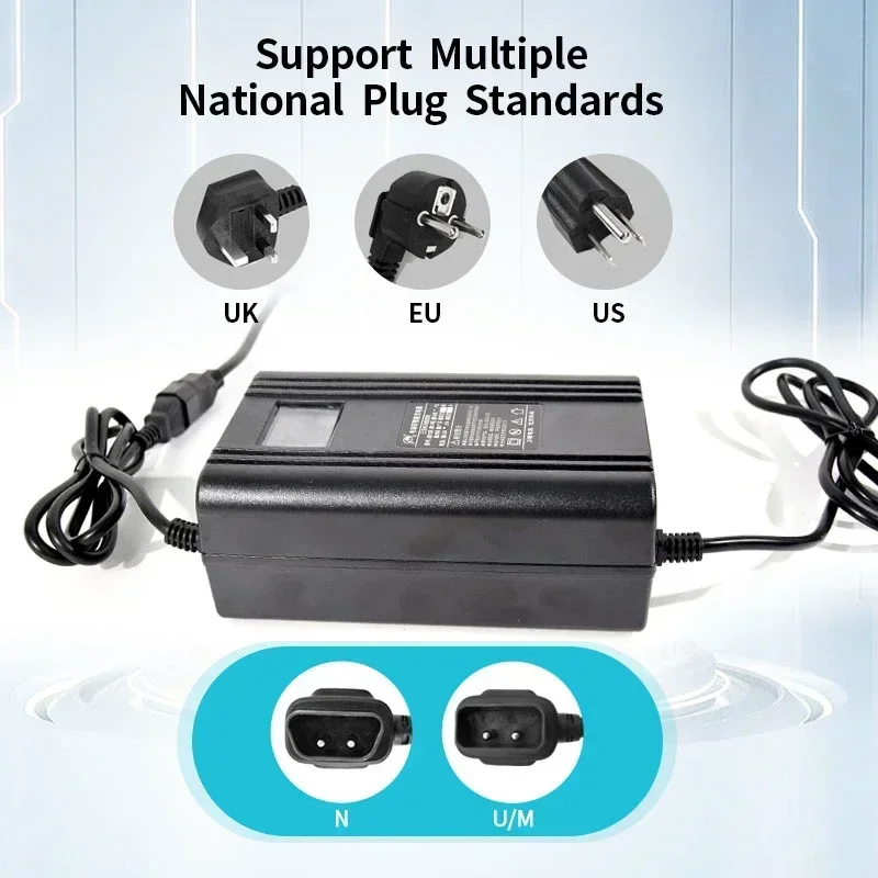 For Niu Charger Nqi NQis N1 N1S U1 U1S Uqi Uqis Mqi Mqis 60V 6.5A  9.5A Lithium Battery Fast Charger with Display