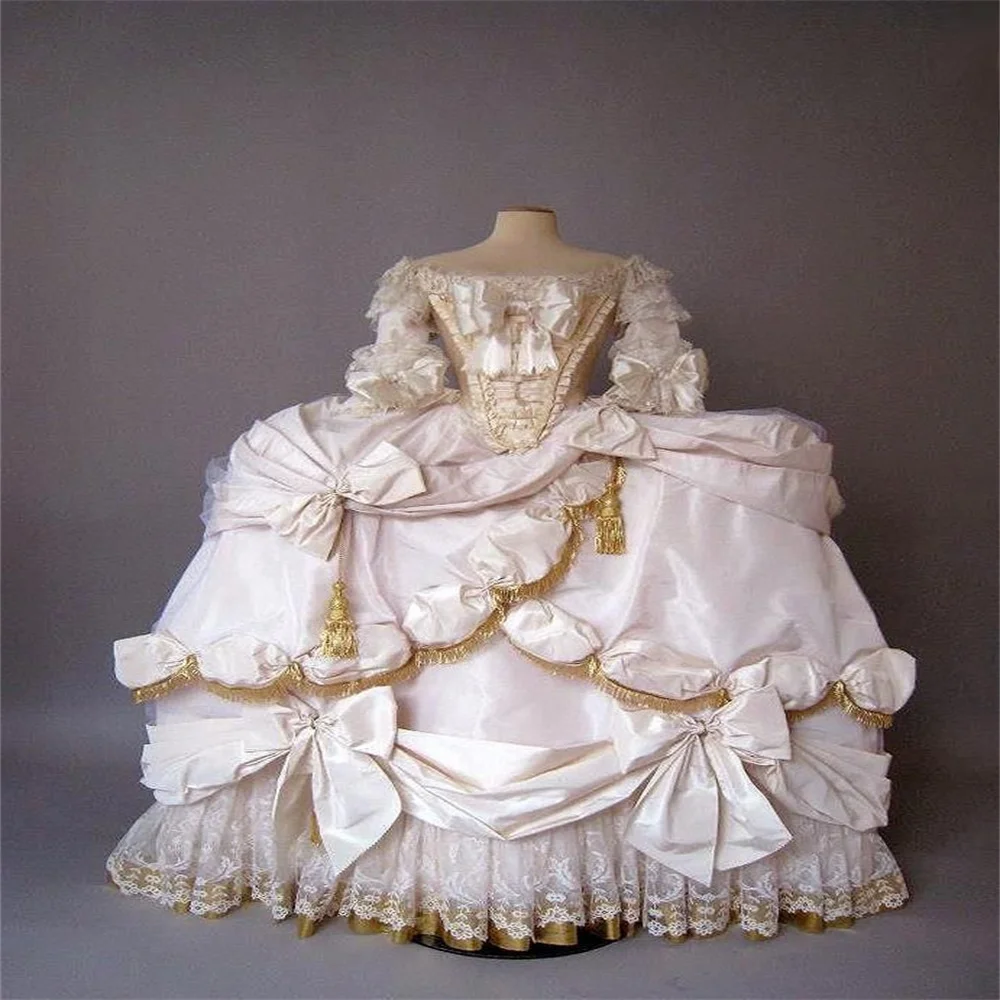 

18th Century Queen Marie Antoinette Wedding Dress Rococo Baroque Royal Court Aristocrat Ball Gown