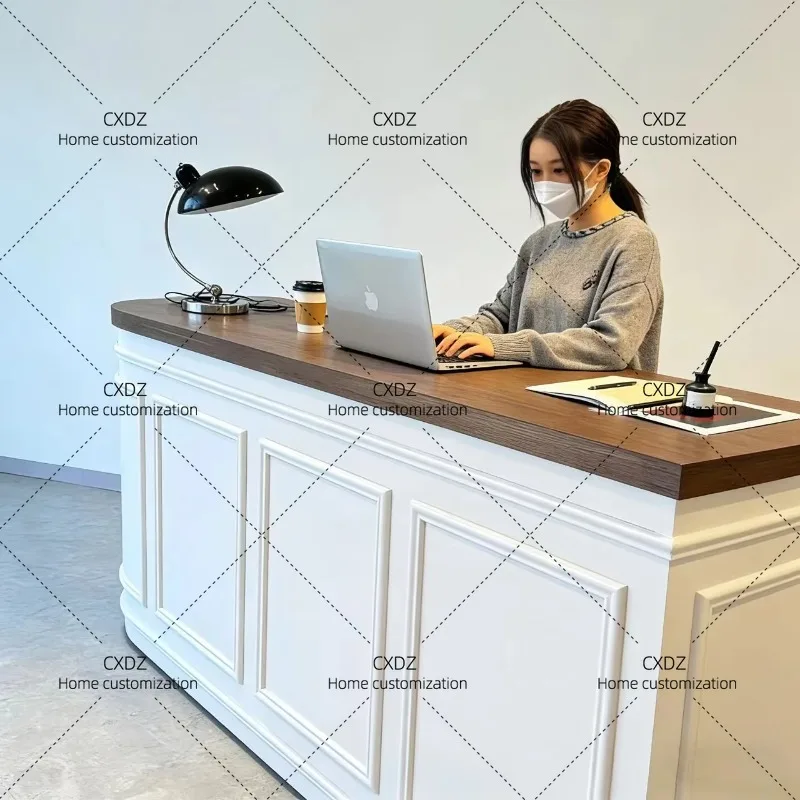 XXMinimalist Modern Clothing Store Checkout Counter High End Elegant Design Reception Counter Customer Center  Furniture
