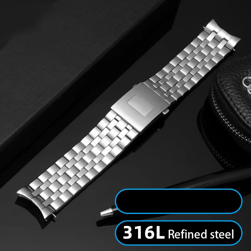 Solid steel strap for IWC steel band male pilot 377710 mark 17 18 Little Prince Watch Strap chain 20mm 21mm  Wristband Bracelet