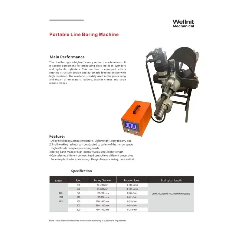 Portable Industrial Equipment Durable 220v Line Boring Machine with 1-Year Warranty Core Motor Components