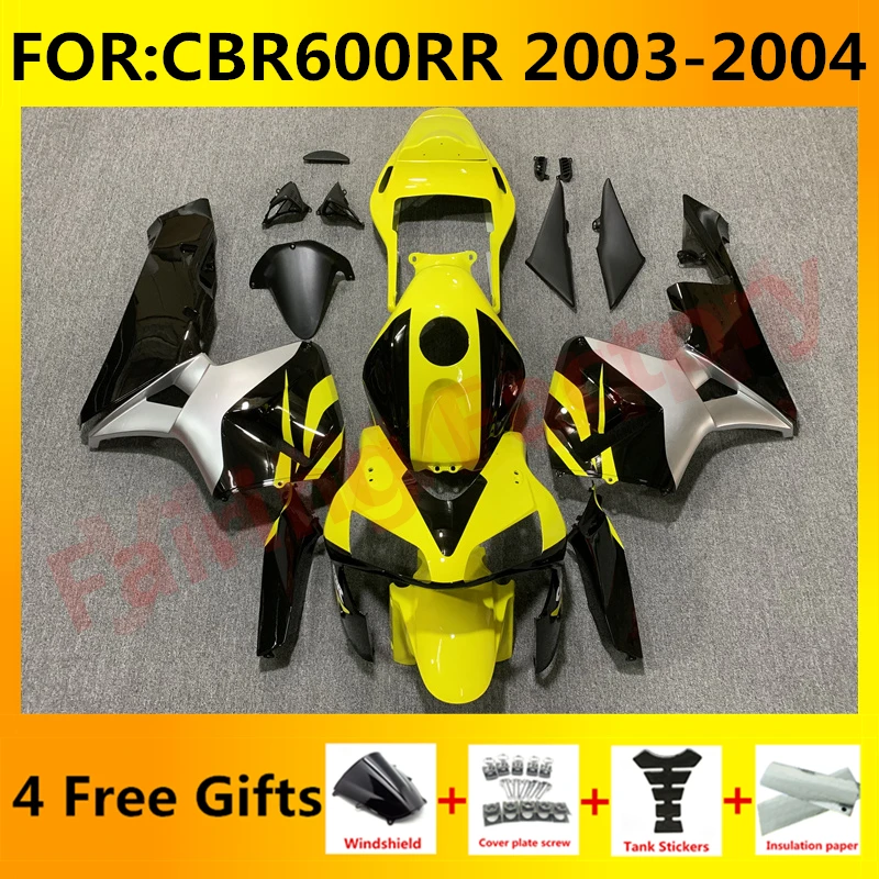 

New ABS Motorcycle Whole Fairings Kit for CBR600RR F5 2003 2004 CBR600 RR CBR 600RR 03 04 Bodywork full fairing set yellow black