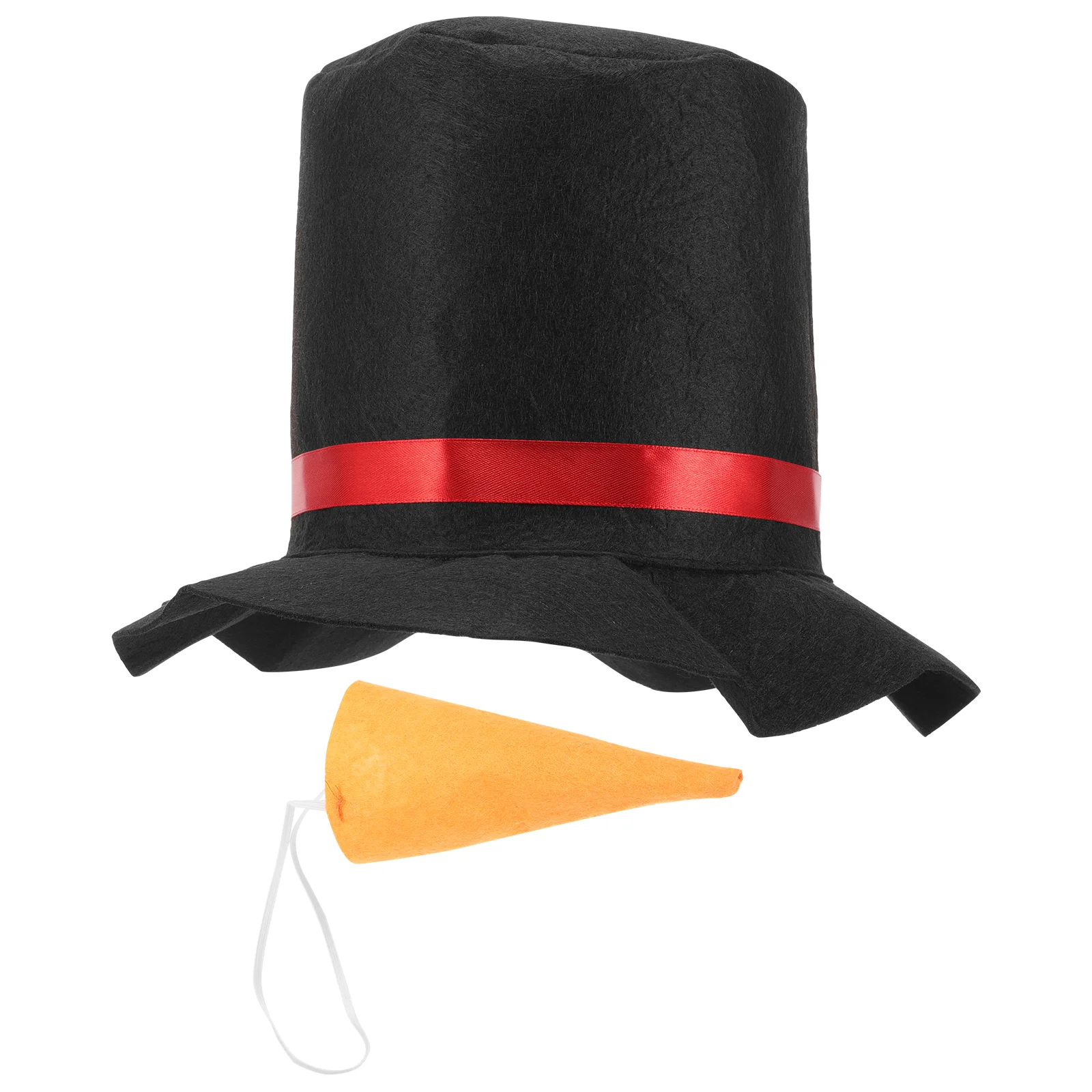 Snowman Topper Hat Cosplay Christmas Costume Cap and Nose Party Favor Photography Prop Making