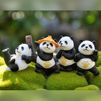 Cartoon Kongfu Panda Car Decoration Popular Toys Souvenir Fairy Garden Miniatures Action Figures Desktop Home Decor