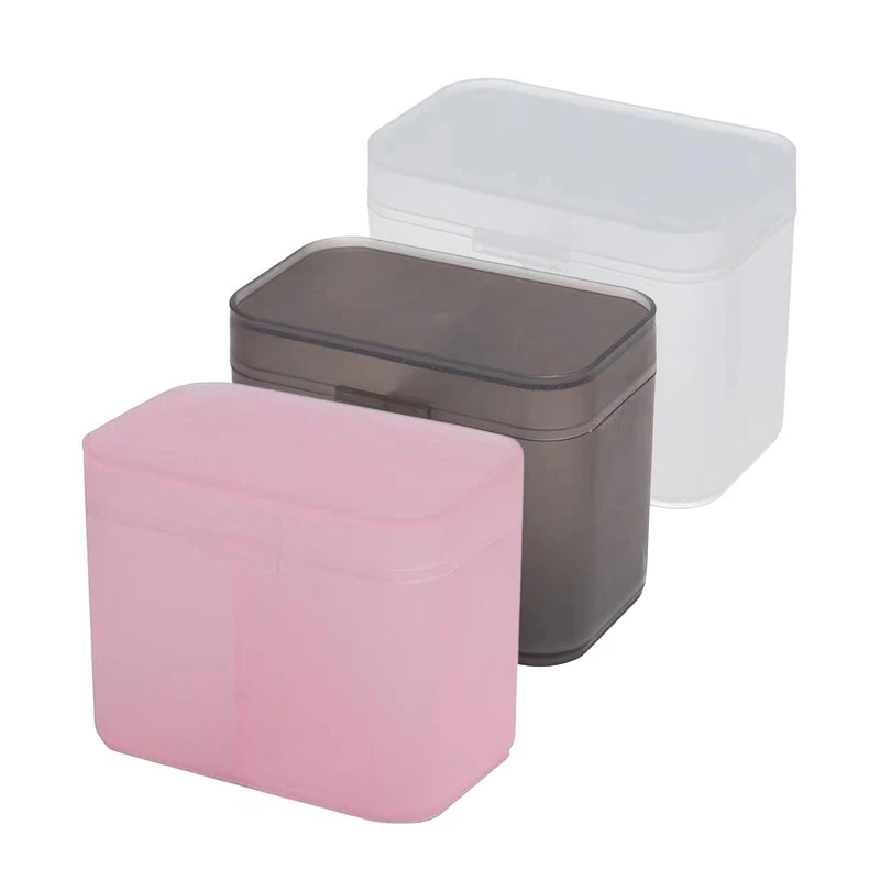 Cotton Pads Swab Nail Wipes Makeup Brushes Organizer Storage Box Holder Container Case Independent Double-Compartment