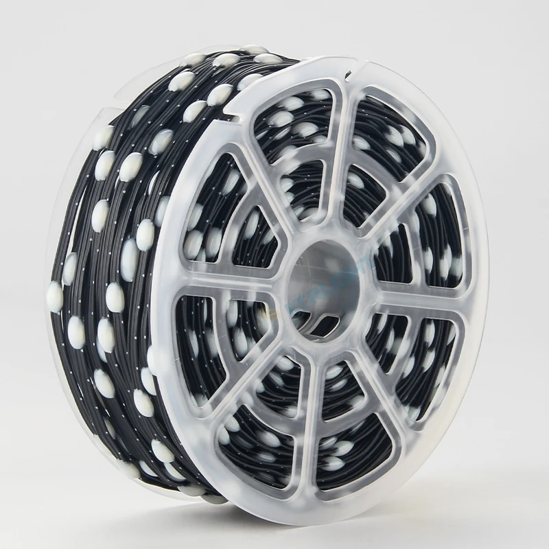 WS2811 Addressable LED Pixel String 1000 LEDs RGB 5V/12V IP68 Waterproof，3Pin Black Wire Adjustable Pitch for Outdoor Decoration