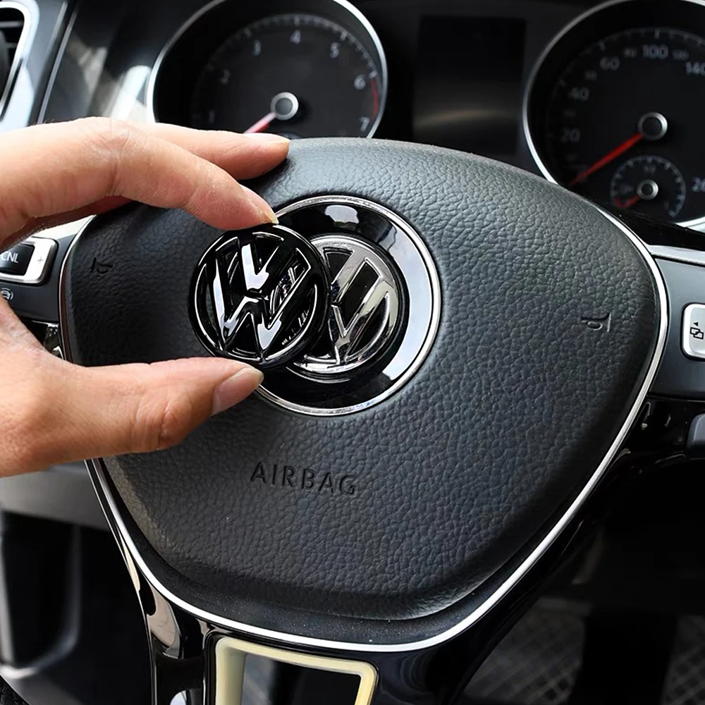 عجلة القيادة شعار شعار ABS السيارات لاصقة تزيين لشركة فولكس فاجن جولف GTI باسات B8 بولو جيتا بيتل تيجوان اكسسوارات السيارات #2
