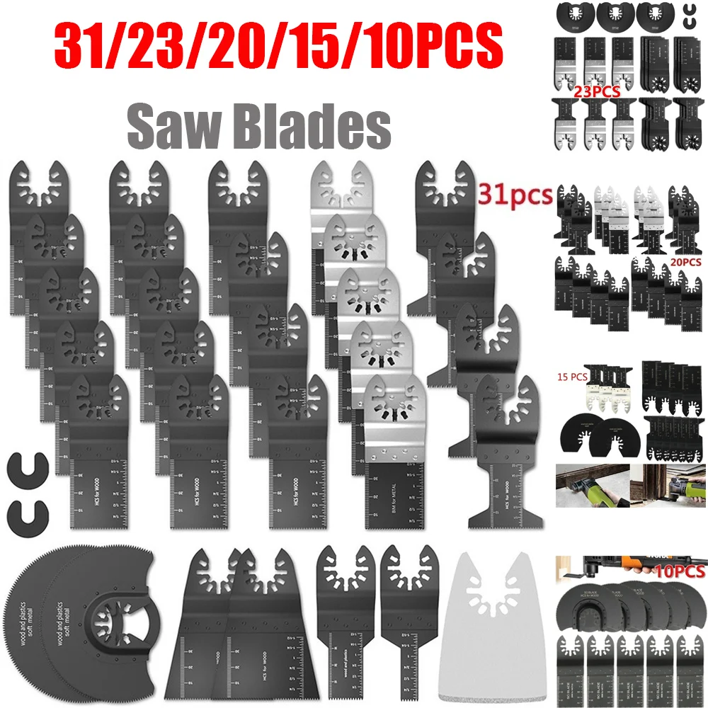 31/23/20/15/10PCS for Fein Multimaster Dewalt Makita Bosch Oscillating Saw Blades Multimaster Rotary Tool Bit Saw Blades