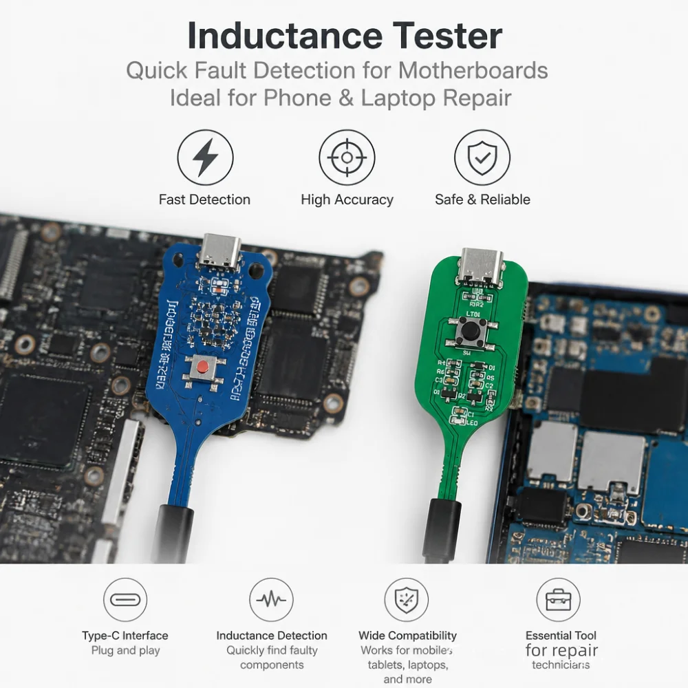 DC 5V Inductor Detector Tool Motherboard Coil Tester for Phone/PC Motherboard Repair Induction Fast Check USB Charging