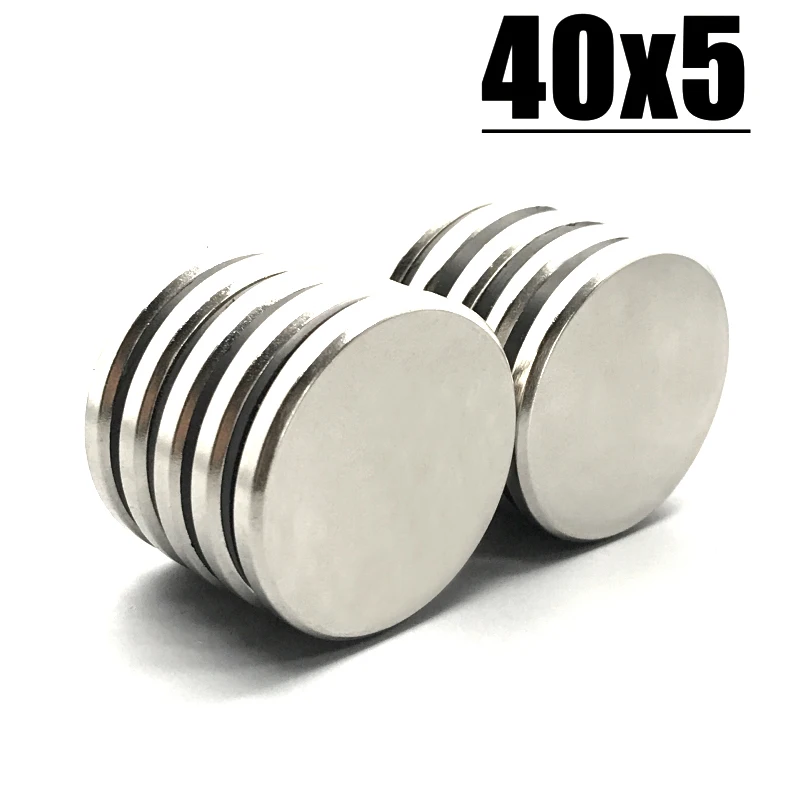 1/2/3/5/10Pcs 40x5 Neodymium Magnet 40mm x 5mm N35 NdFeB Round Super Powerful Strong Permanent Magnetic imanes Disc 40*5