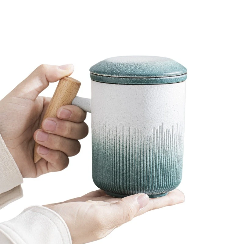

Tea separation cup teacup ceramic cup tea cup office mug with lid filter coarse pottery household teacup
