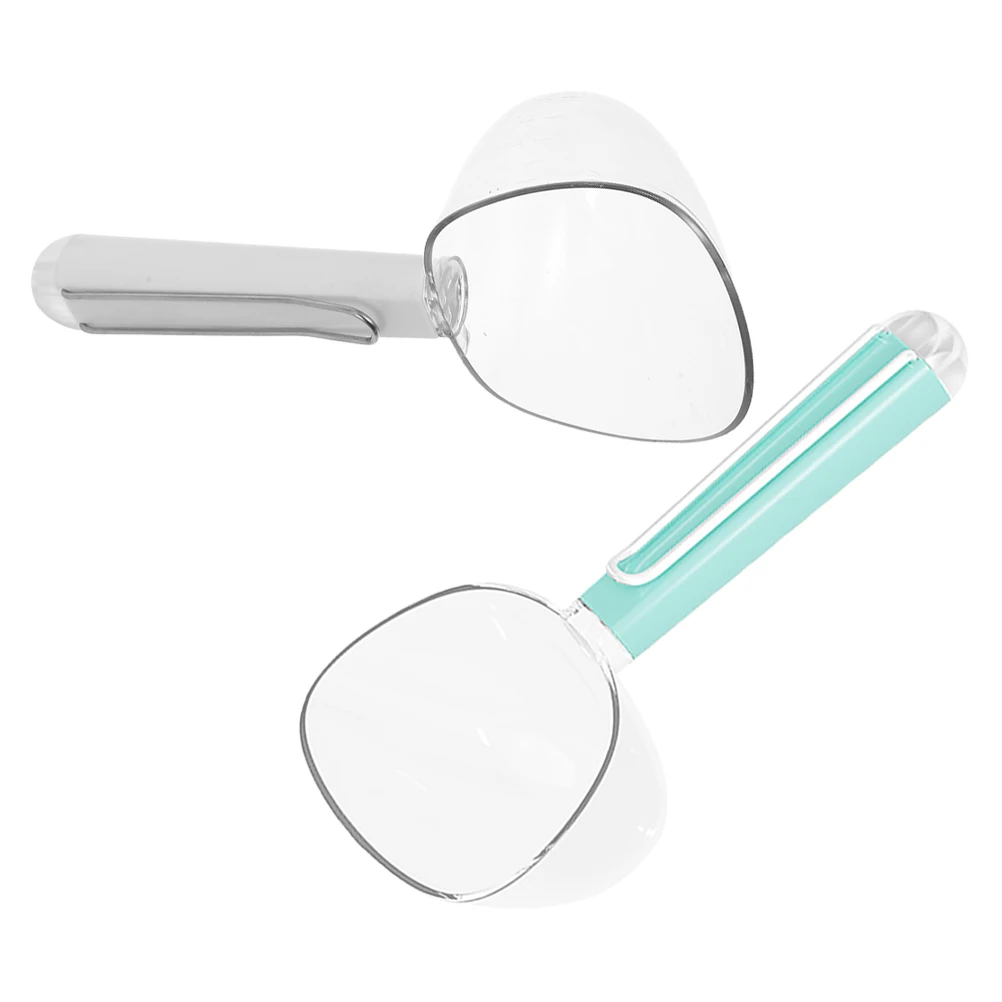 

2 pcs Pet Food Spoon Stainless Steel Clip Reinforced Handle Precise Measurement Dog Cat Food Scoop Portable Treat Spoon