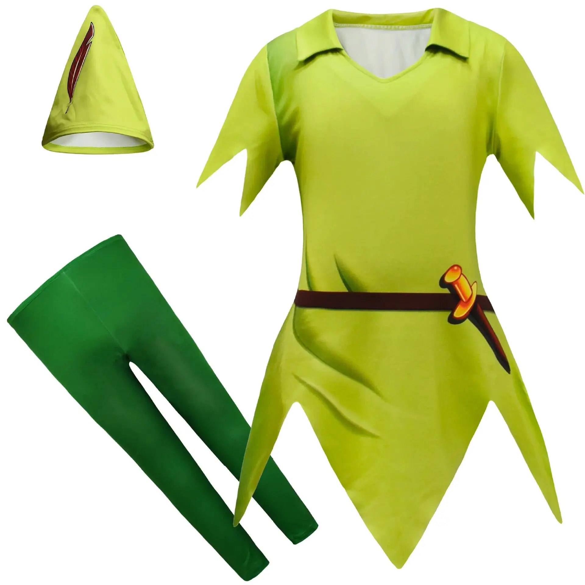 

3pcs Kids Pan elf Cosplay Costume Baby Boy Stage Sets with Hat Toddler Little elf Boys Halloween Fancy Party Dress Up Outfit Se