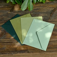50 unids/lote 16,2x11,4 cm sobres verdes para invitaciones de boda negocios de alta calidad 100g bolsa de almacenamiento de suministros de papelería de papel