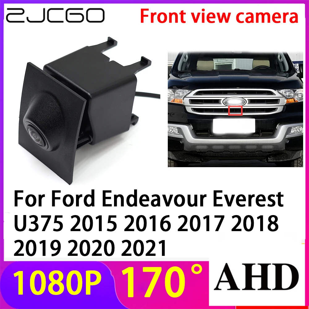 ZJCGO AHD 1080P LOGO Car Parking Front View Camera Waterproof for Ford Endeavour Everest U375 2015 2016 2017 2018 2019 2020 2021